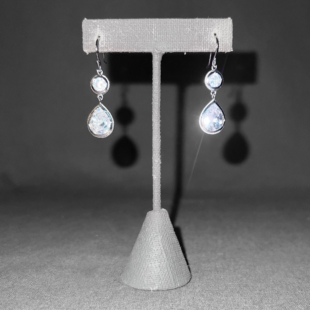 Clear Rhinestone Drop Earrings
